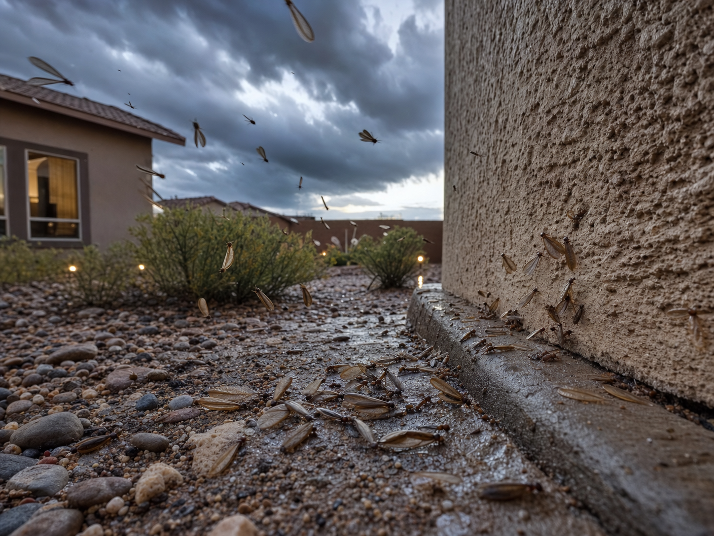 Arizona's monsoon season triggers massive termite swarms. Seeing winged insects near your home's foundation is a serious warning sign that requires immediate professional attention. | Bills Pest Termite Control — Arizona's Termite Experts